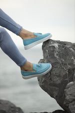 Load image into Gallery viewer, Bojoni Prince Tassel Detail Leather Blue Shoes

