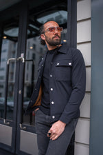 Load image into Gallery viewer, Bojoni Elko Black Slim Fit Double Pocket Buttoned Coat
