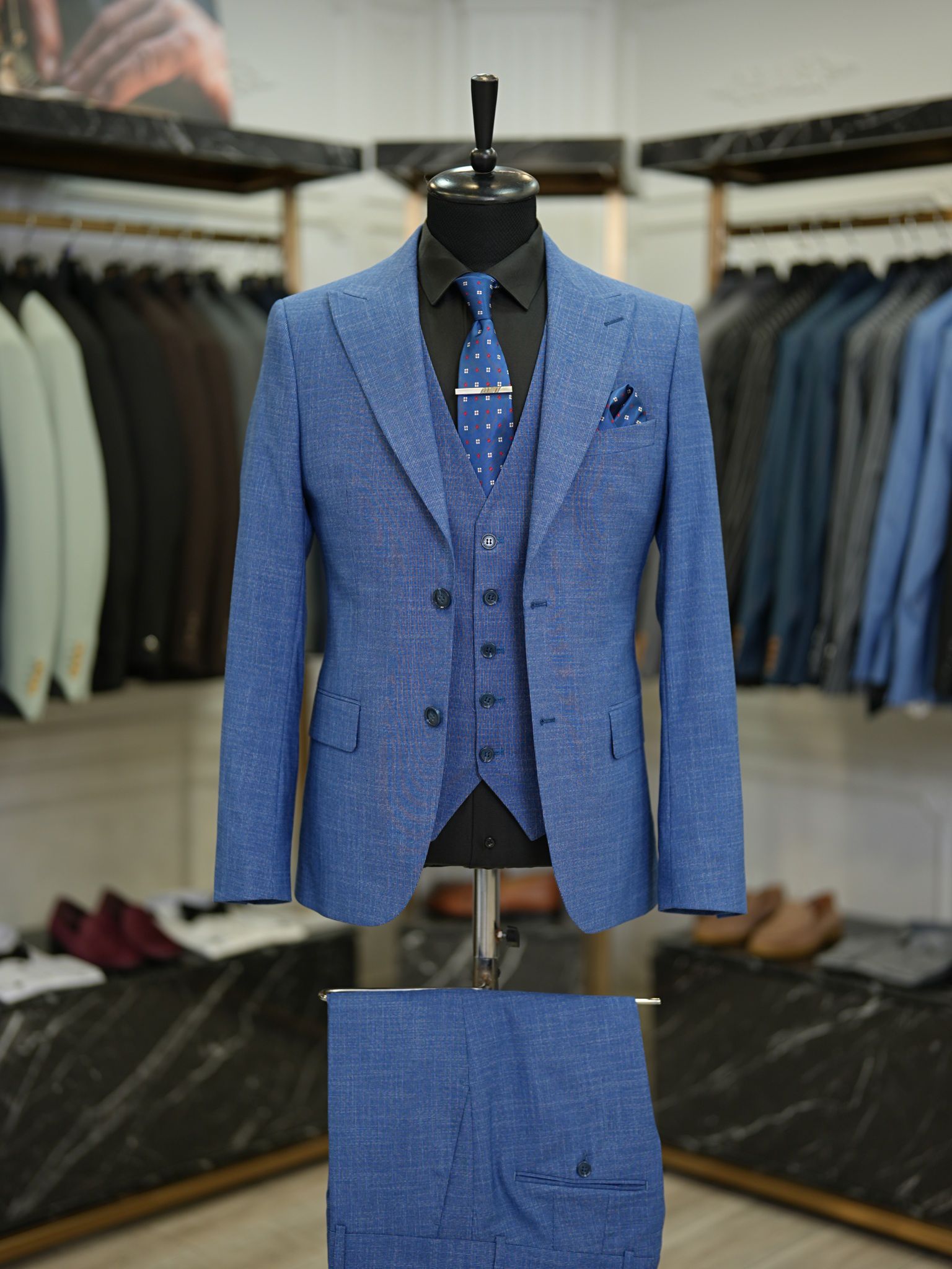 Bojoni Maison Blue Slim Fit  Suit