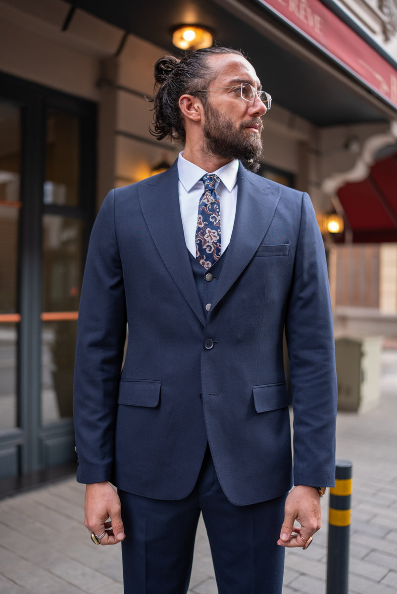 Bojoni Doral Slim Fit Classic Navy Blue Suit Bojoni