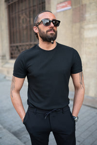 Bojoni Doral Black Slim Fit T-Shirt