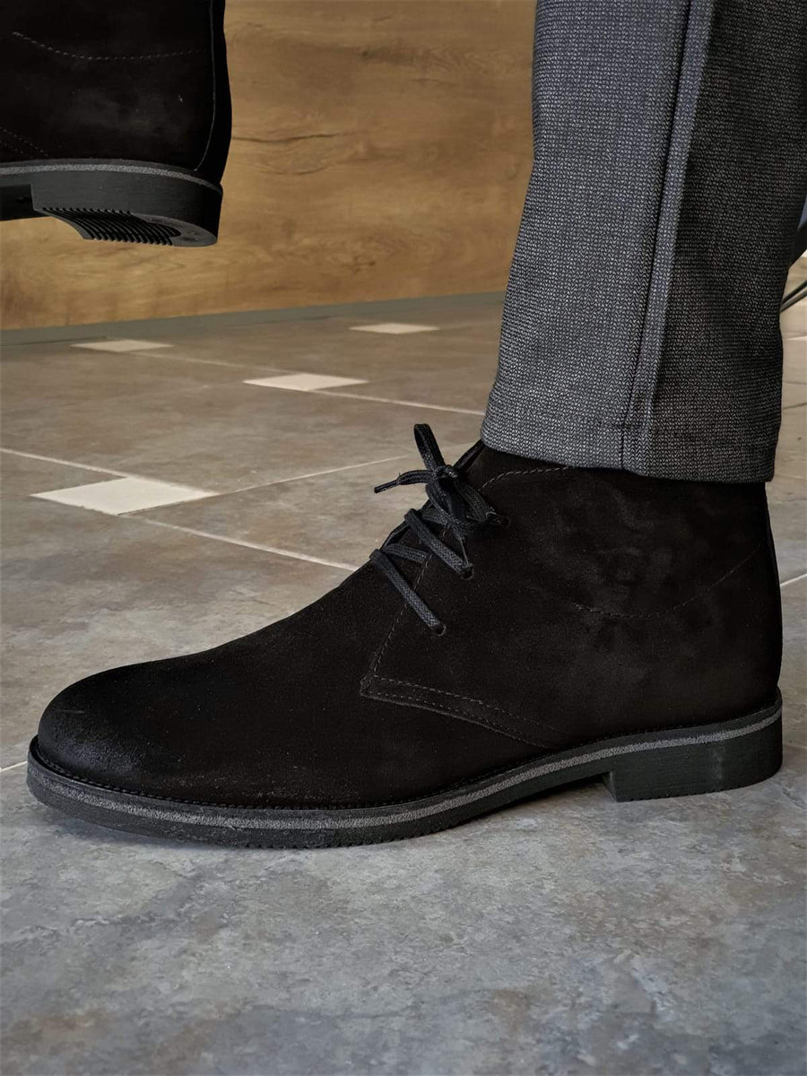 Anchorage Black Suede Chukka Boots | BOJONI