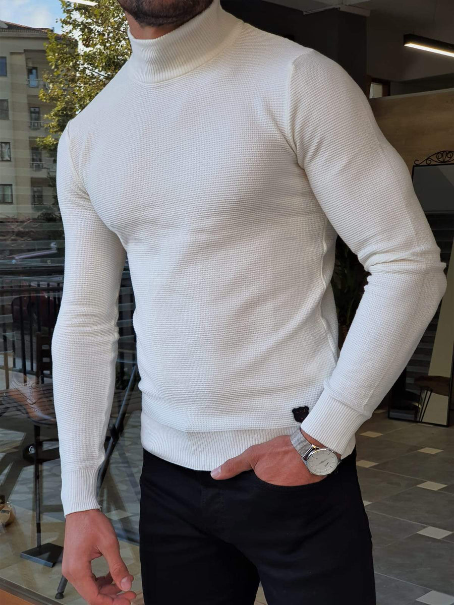 Mens fitted hotsell mock turtleneck