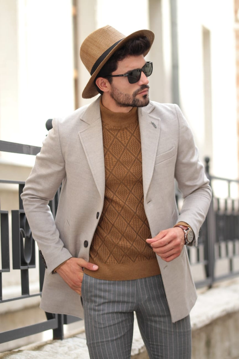 Slim fit top wool jacket