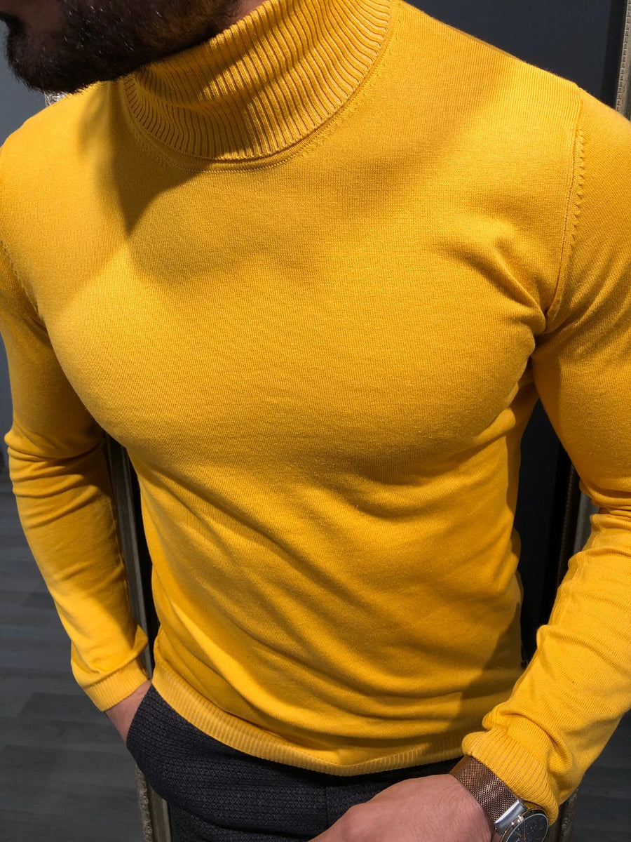 Rimini Slim-Fit Turtleneck Knitwear Yellow | BOJONI Rimini Slim-Fit Turtleneck Knitwear Yellow | BOJONI