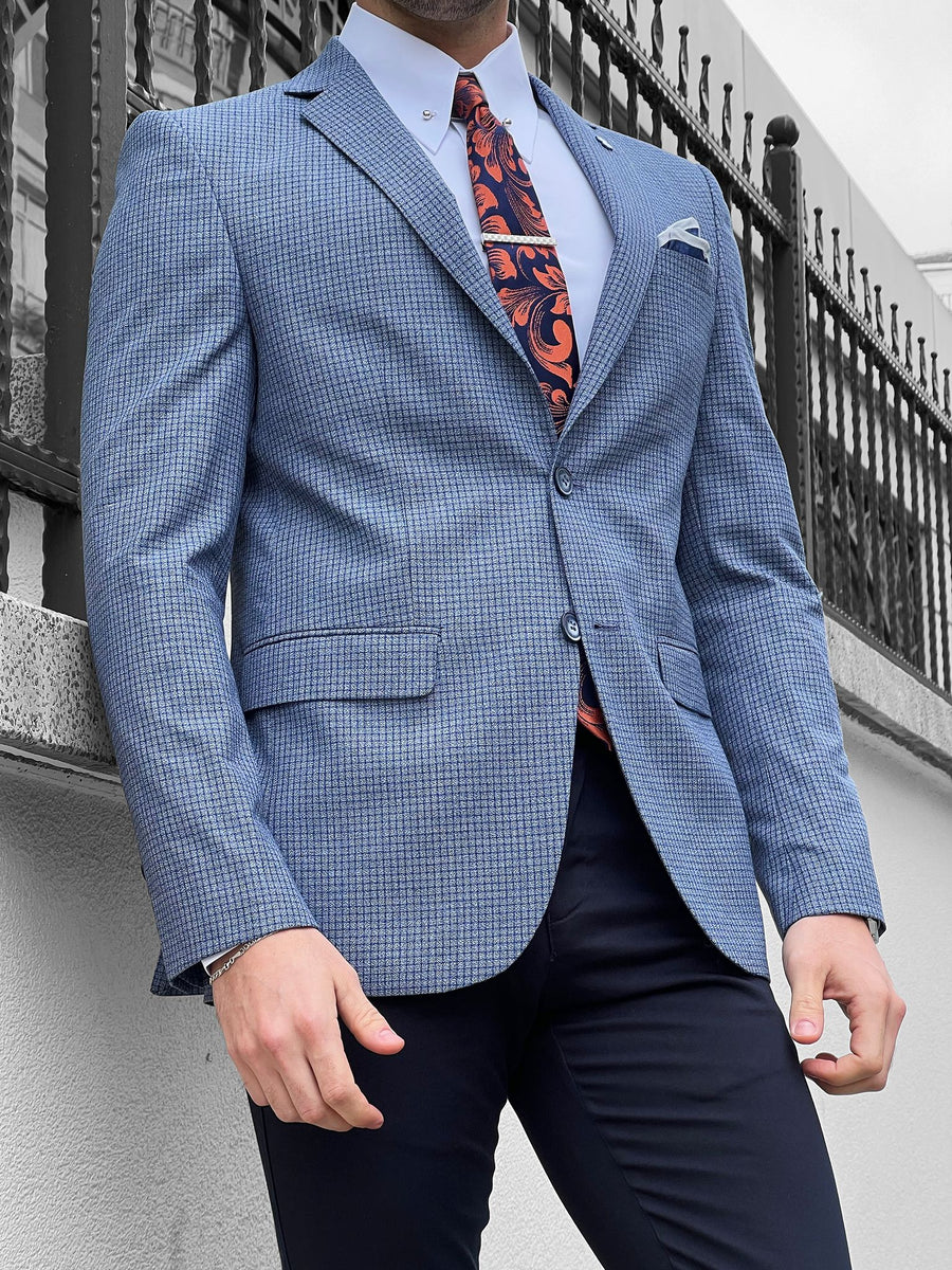 Louis Slim Fit High Quality Navy Blue Blazer