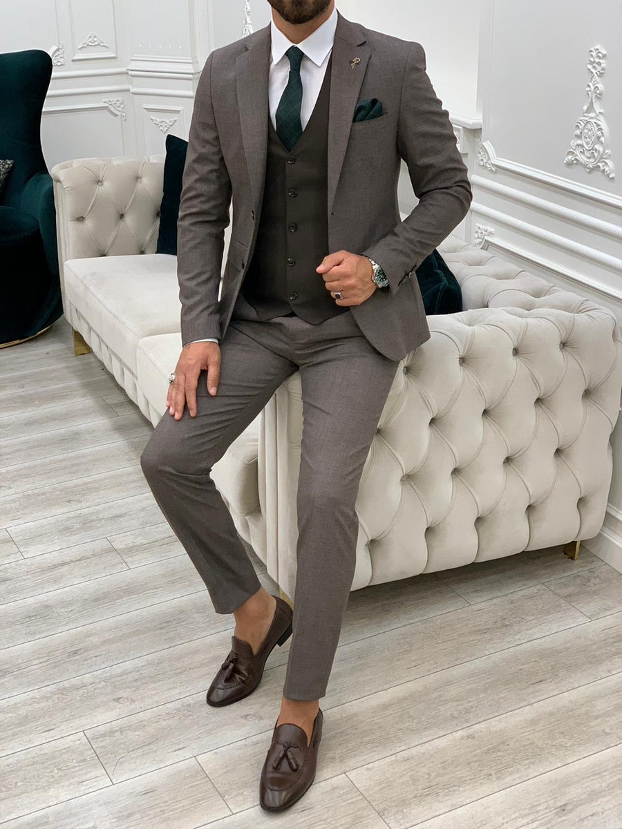 Bojoni Dayton CoffeeBrown Slim Fit Suit BOJONI