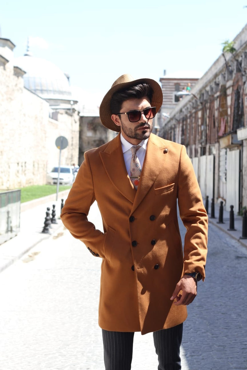 Capros Wool Coat in Camel Limited | BOJONI