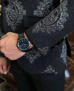 Bojoni Richbaum Royal Black  Slim Fit Tuxedo Suit