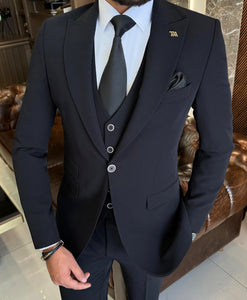 Bojoni Valencia Black Slim Fit Suit