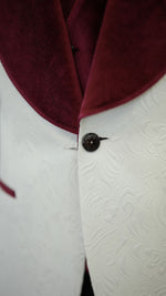 Load image into Gallery viewer, Bojoni Paruri Burgundy Slim Fit Velvet Shawl Lapel Wool Tuxedo
