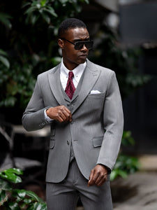 Grey Slim-Fit Suit 3-Piece