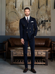 Navy Double Breasted Suit 2-Piece