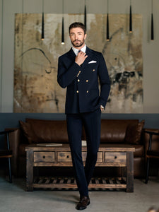 Navy Double Breasted Suit 2-Piece