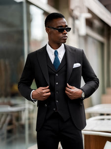 Black Slim-Fit Suit 3-Piece