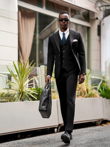 Black Slim-Fit Suit 3-Piece