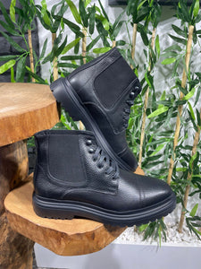 Bojoni Mayfair Black Leather Boots Shoes