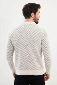 Bojoni Omaha Knitwear Polo Zippered Collar Ecru Sweater