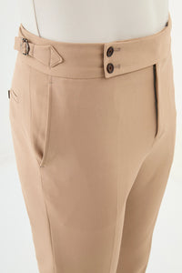 Bojoni Omaha Slim Fit Belted Buckle  Camel Trousers