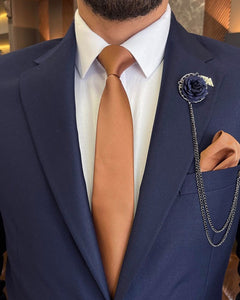 Bojoni Sheffield Navy Blue Slim Fit 2 Piece Notch Lapel Suit