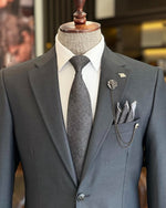Load image into Gallery viewer, Bojoni Sheffield Dark Gray Slim Fit 2 Piece Notch Lapel Suit
