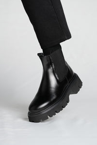 Bojoni Pineto Black  Leather Boots Shoes