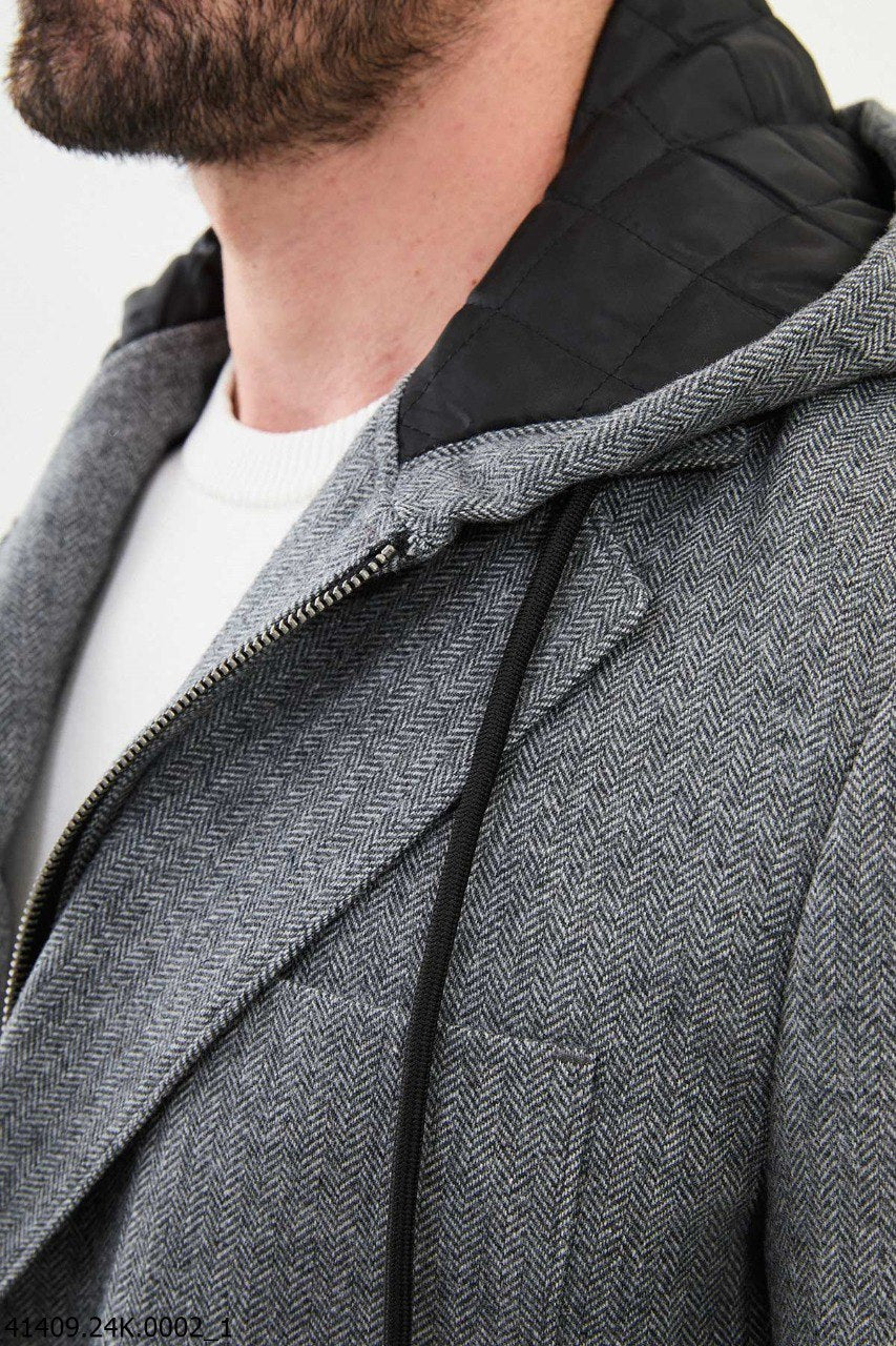 Bojoni Belmonte Slim Fit Gray Hood Blazer