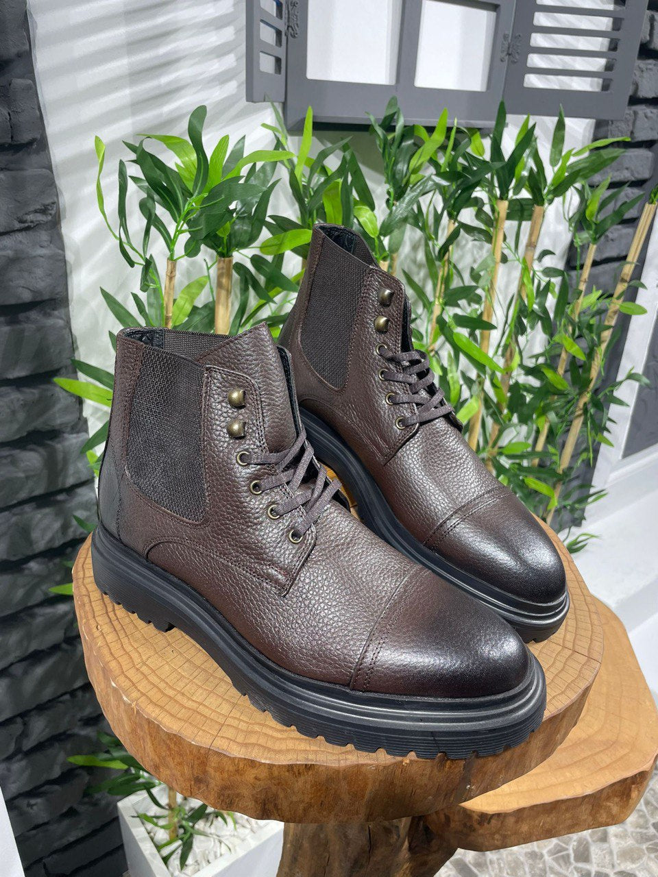 Bojoni Mayfair Brown Leather Boots Shoes