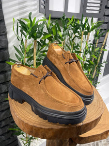 Bojoni Mayfair Tan Lace up Suede Shoes