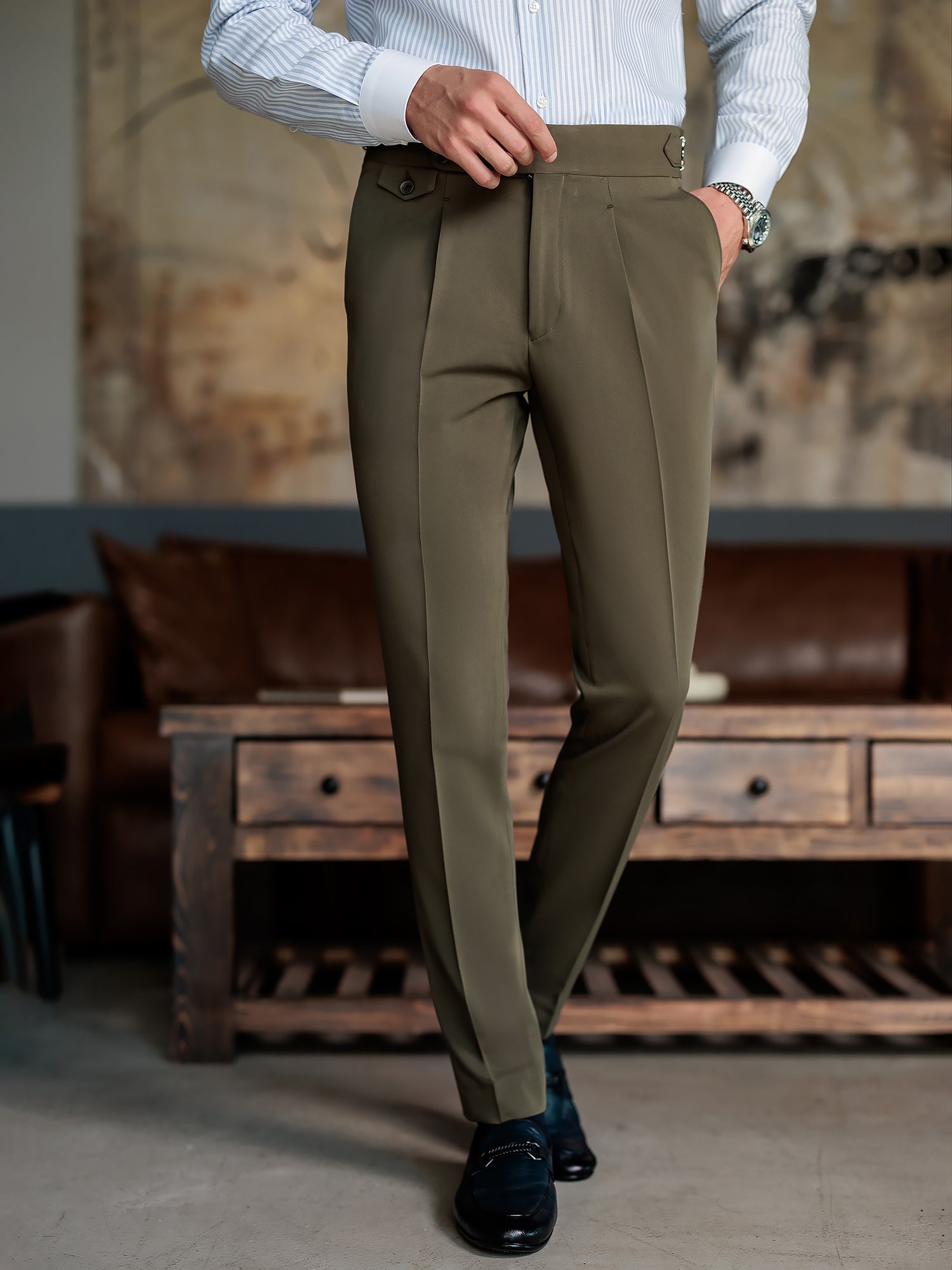 Khaki Double Breasted Suit 2-Piece