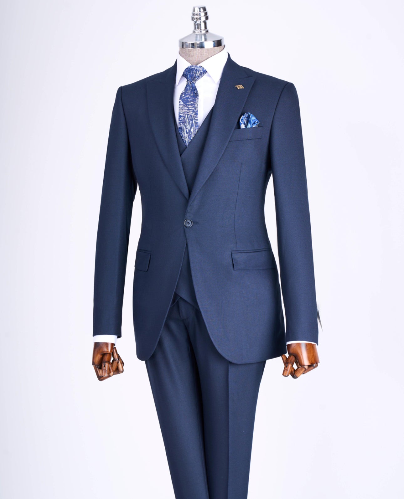 Bojoni Mayfair Slim Fit Special Design Navy Blue Suit