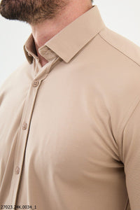 Bojoni Belmonte Slim Fit Beige Shirt