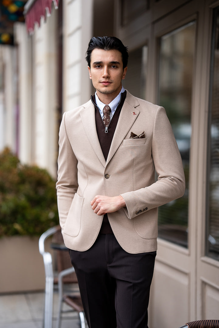 Bojoni Omaha Slim Fit Beige  Blazer