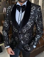 Load image into Gallery viewer, Bojoni Richbaum Black Premium Slim Fit Tuxedo Suit
