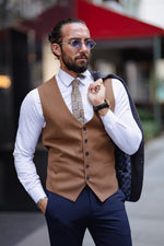 Load image into Gallery viewer, Bojoni  Matera Navy Blue Slim Fit Peak Lapel 3 Piece Combined Suit
