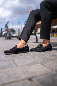 Bojoni Ace Toka Detailed Neolite Black Suede Loafer