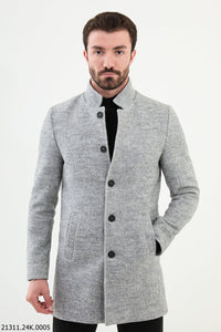 Bojoni Belmonte Long Slim Fit Gray Coat