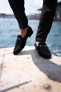 Bojoni Ace Toka Detailed Neolite Black Suede Loafer