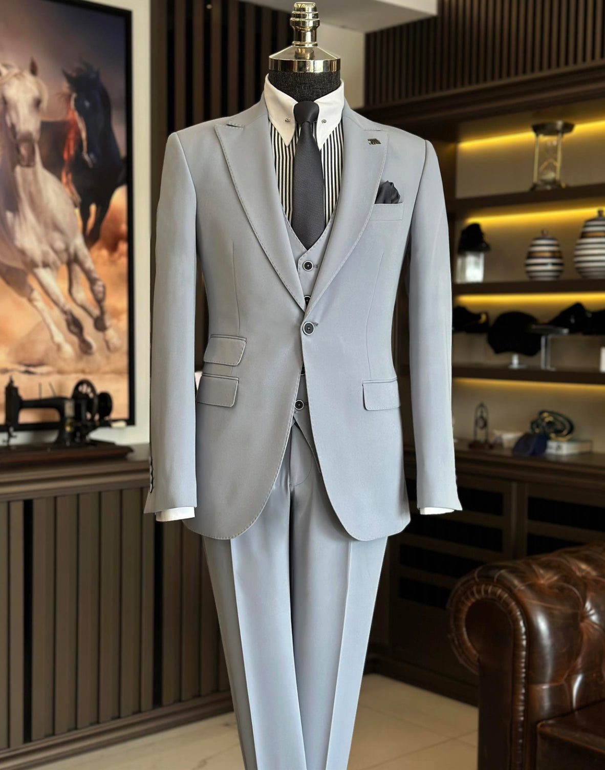 Bojoni Valencia Sky Blue Slim Fit Suit | BOJONI