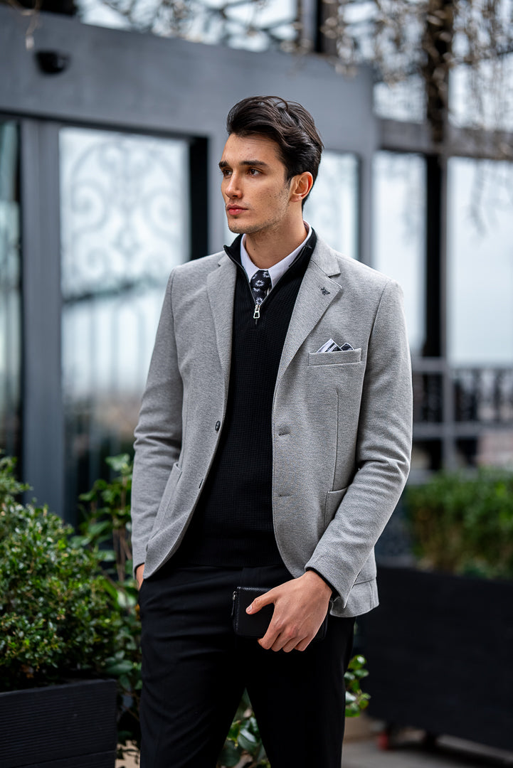 Bojoni Omaha Slim Fit Gray Blazer