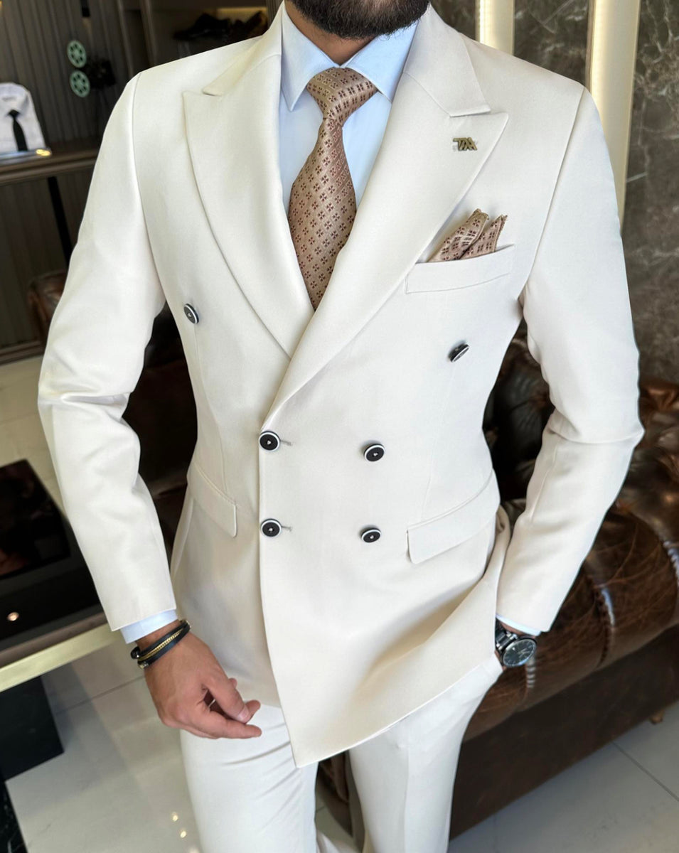 Bojoni Valencia Double Breasted Slim Fit Suit in 2 Colors | BOJONI