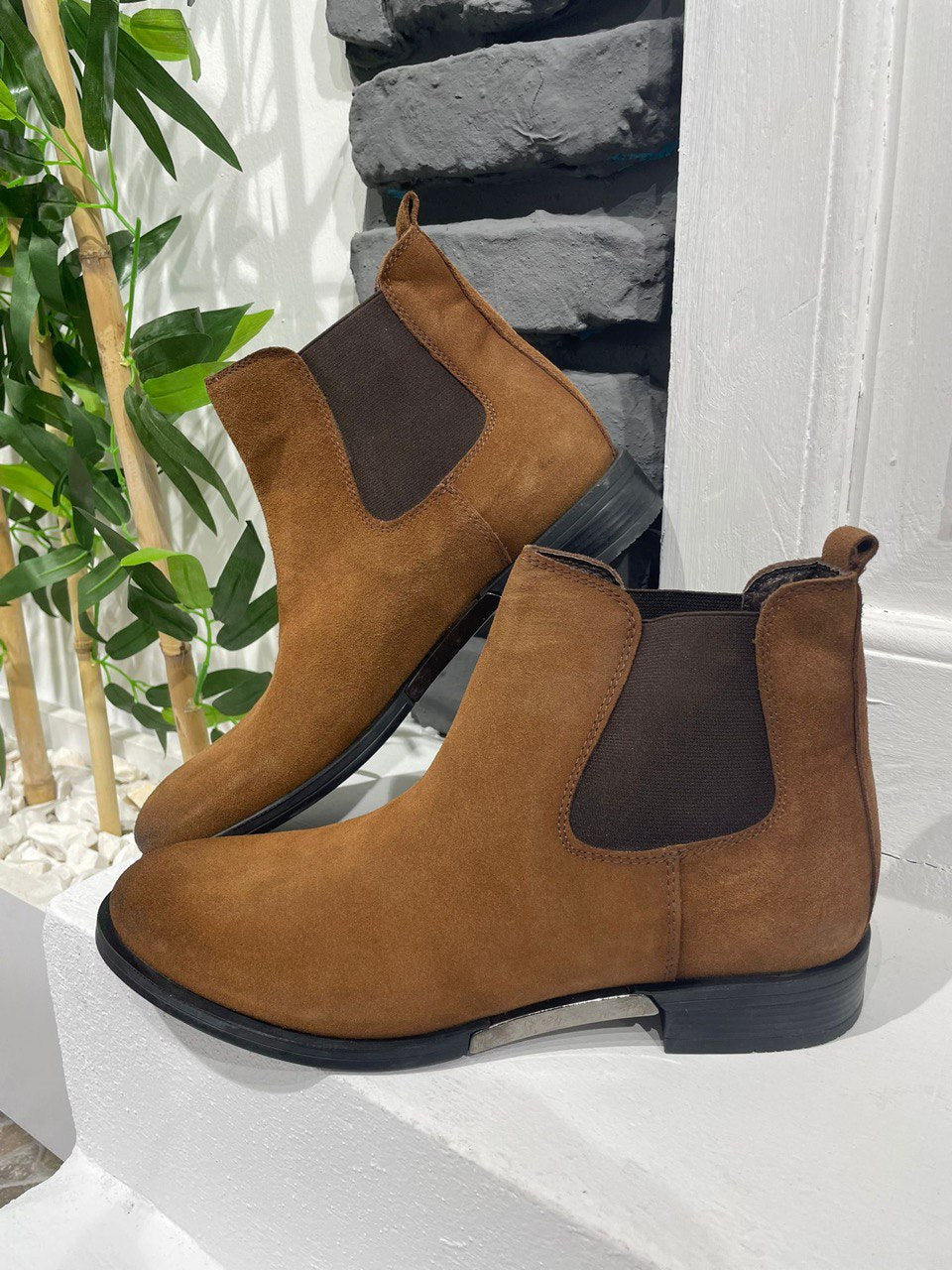 Bojoni Mayfair Tan Suede Leather Boots Shoes