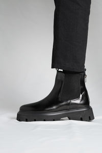 Bojoni Pineto Black  Leather Boots Shoes