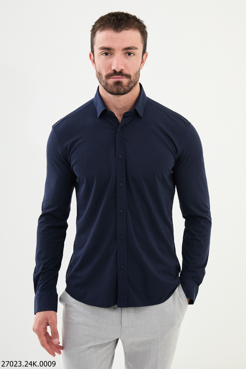 Bojoni Belmonte Slim Fit Blue Shirt