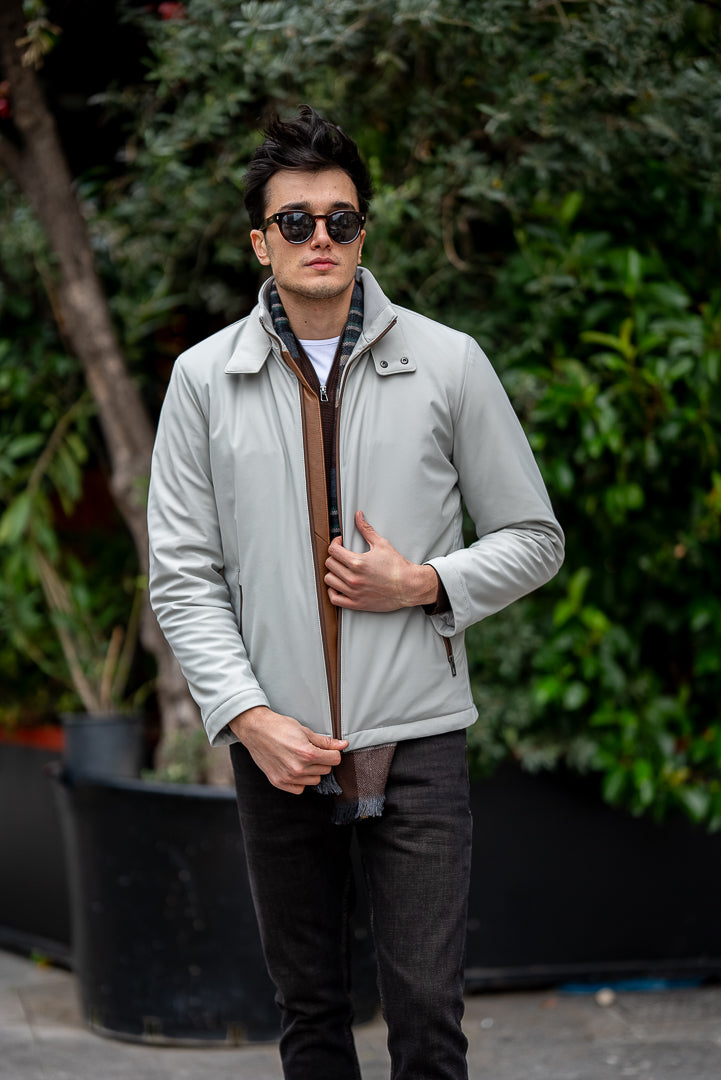 Bojoni Omaha Slim Fit Gray Waterproof Jacket