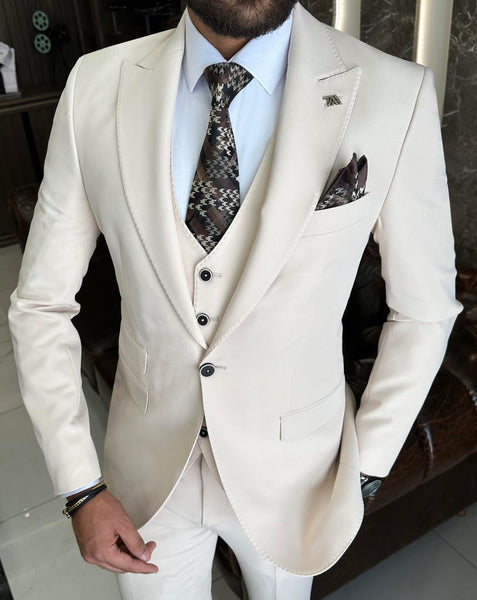 Bojoni Valencia Beige Slim Fit Suit | BOJONI