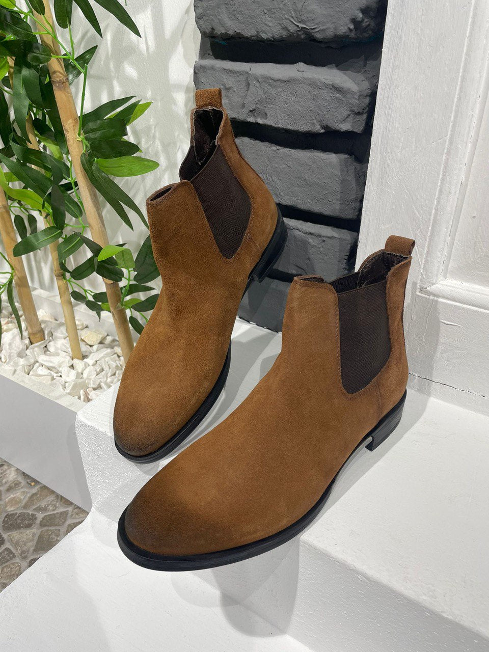 Bojoni Mayfair Tan Suede Leather Boots Shoes