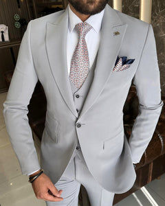 Bojoni Valencia Gray Slim Fit  Suit