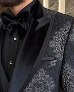 Load image into Gallery viewer, Bojoni Richbaum Royal Black  Slim Fit Tuxedo Suit
