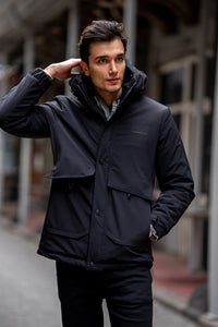 Bojoni Omaha Slim Fit Black Waterproof Jacket